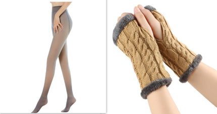 Gants moelleux doublés de polaire, tricotés torsadés, fuites de doigts