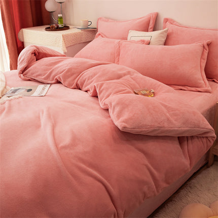 4-Piece Plush Fleece Duvet Cover Set