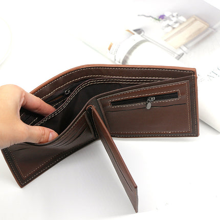 Men's Retro PU Leather Wallet - Stylish & Large Capacity