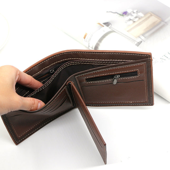 Men's Retro PU Leather Wallet - Stylish & Large Capacity