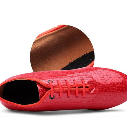 Women's Cowhide Square Dance Mid Heel Shoes