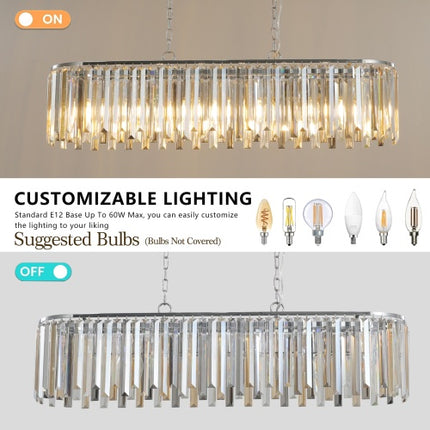 Lustre en cristal ovale moderne