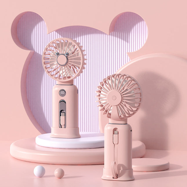 2-in-1 Handheld & Desktop Mini Fan