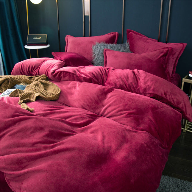 4-Piece Plush Fleece Duvet Cover Set