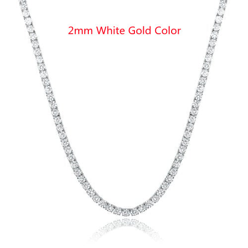 Silver 4 Claw Zircon Tennis Necklace