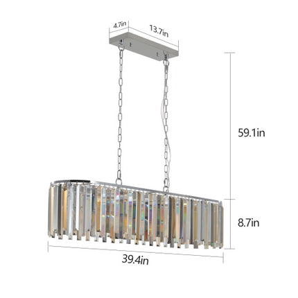 Lustre en cristal ovale moderne