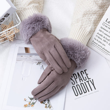 Gants thermiques en daim épais doublés de polaire pour écran tactile