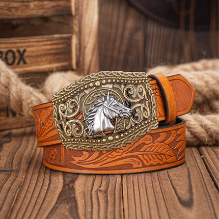 Ceinture de personnalité en denim rétro sculptée de style western