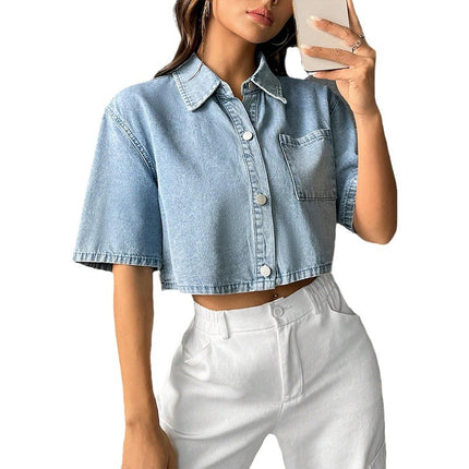 Fashion Thin Denim Small Waistcoat