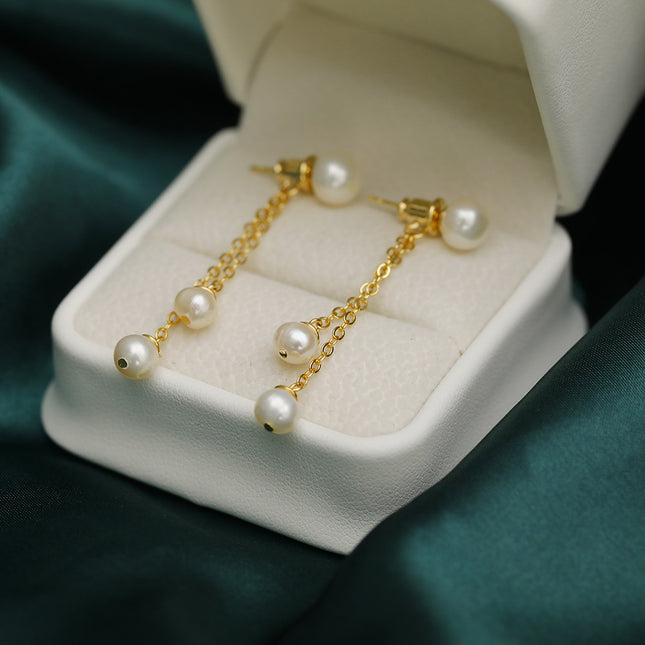 Natural Pearl Tassel Earrings