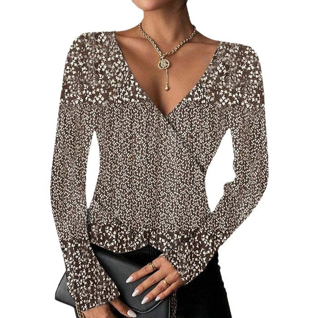Women's V-neck Long Sleeve T-shirt