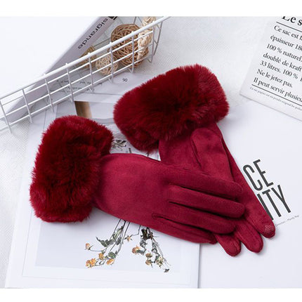 Gants thermiques en daim épais doublés de polaire pour écran tactile