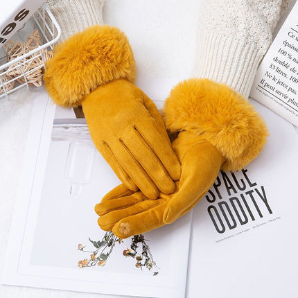 Gants thermiques en daim épais doublés de polaire pour écran tactile