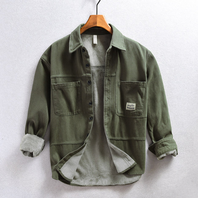 Men's Plus Velvet Work Shirt
