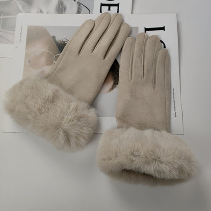 Gants thermiques en daim épais doublés de polaire pour écran tactile