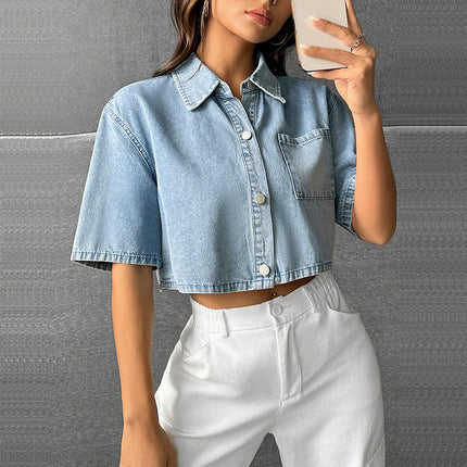 Fashion Thin Denim Small Waistcoat