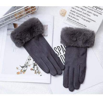Gants thermiques en daim épais doublés de polaire pour écran tactile