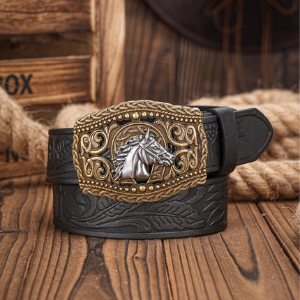 Ceinture de personnalité en denim rétro sculptée de style western