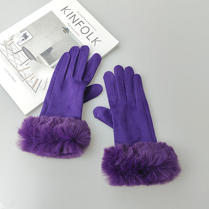 Gants thermiques en daim épais doublés de polaire pour écran tactile