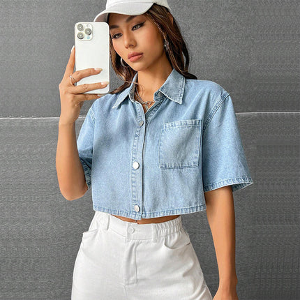 Fashion Thin Denim Small Waistcoat