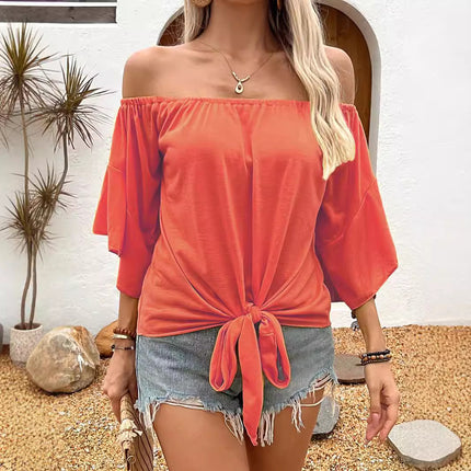 Summer Fall Women's Off-Shoulder T-Shirt