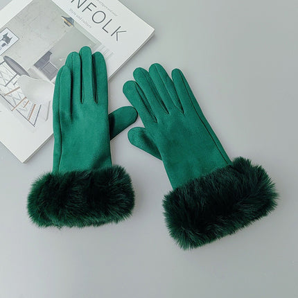 Gants thermiques en daim épais doublés de polaire pour écran tactile
