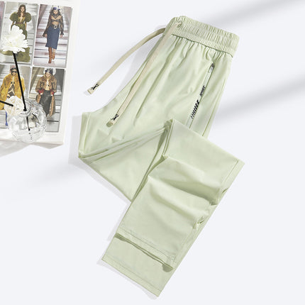 Fashion Straight Closed Ice Silk Leggings for Women