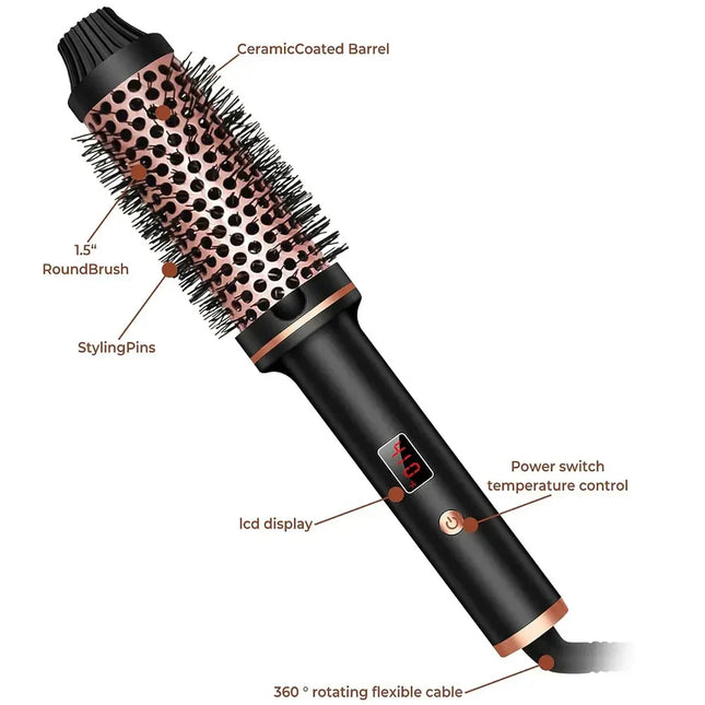 3-in-1 Ionic Hair Curler & Straightener with ceramic-coated barrel and LCD display.