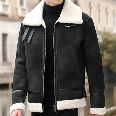 Youth Lamb Wool Biker Jacket