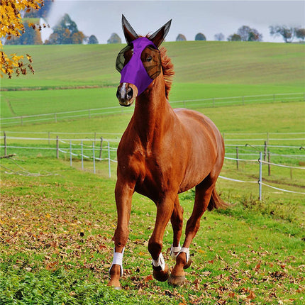 Masque anti-mouches en lycra avec oreilles pour chevaux