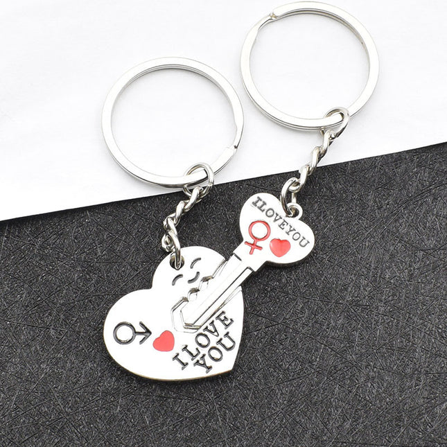 Heart-shaped  English Secret Love Keychain