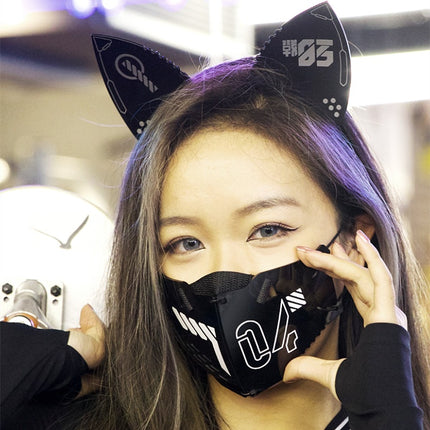 Masque Punk Oreilles de Chat Bandeau Fonction Machines de Science-Fiction Bidimensionnelles