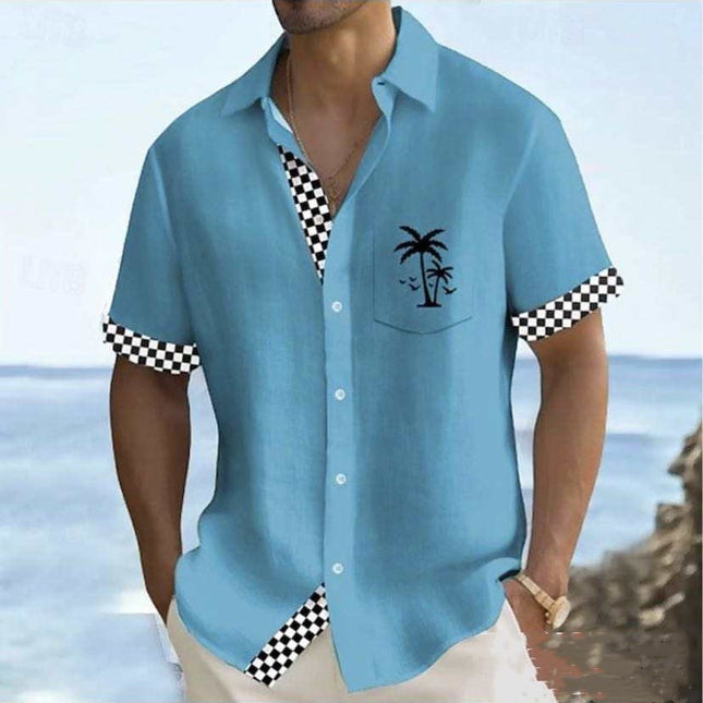 Chemise géométrique pour homme à motif cocotier