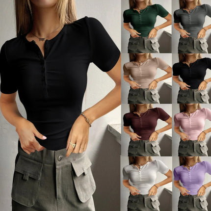 Button Ribbed Slim-Fit Sweater
