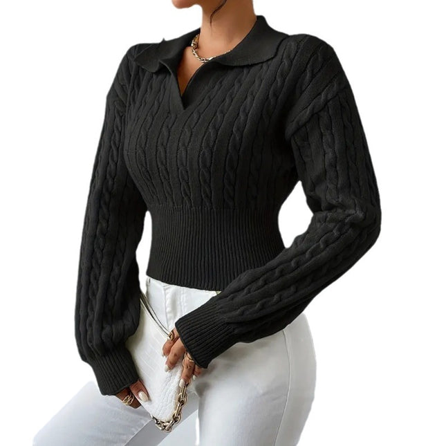 Women’s Solid Color V-Neck Sweater