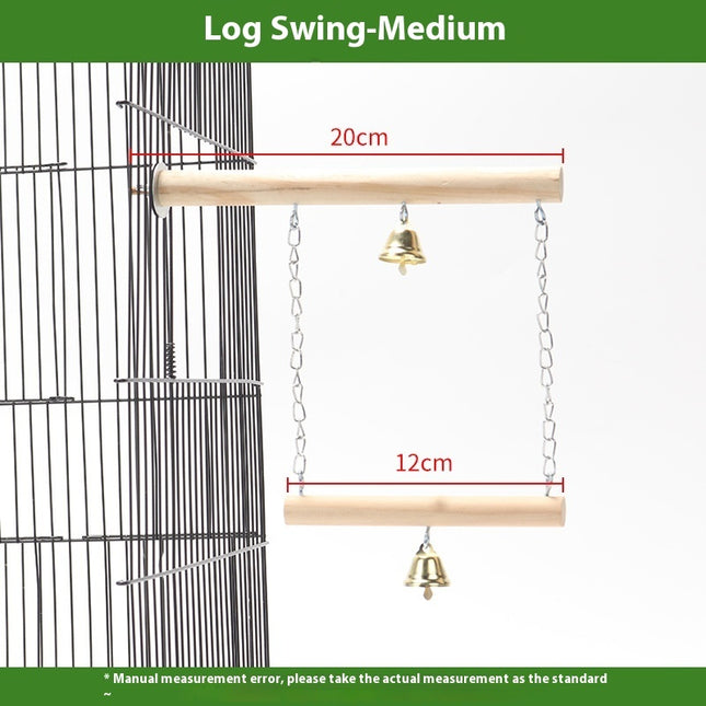 Parrot Solid Wood Stand Rod Swing