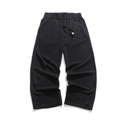 Cotton And Linen Casual Trousers Retro Plus Size Fashion Linen Men's Wide Leg Pants