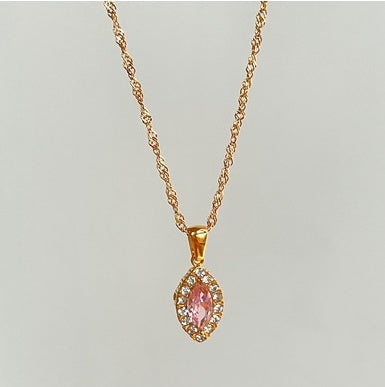 Collier en titane et zircon olive