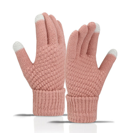 Gants de cyclisme tricotés chauds doublés en polaire, coupe-vent et protection contre le froid