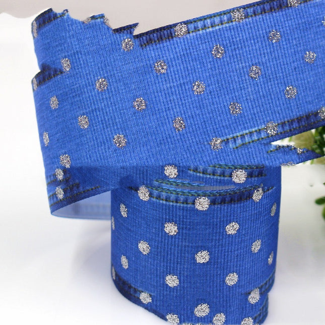 Plaid Laser Silver Ribbon