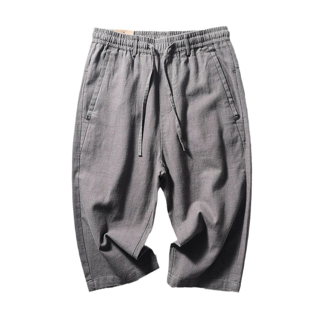 Casual Cool Breathable Cotton Linen Capri Pants
