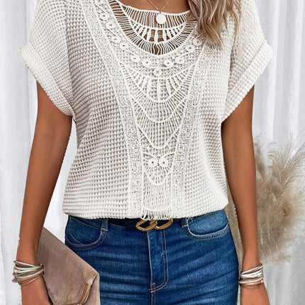 Summer Hollow Out Short-sleeved T-shirt