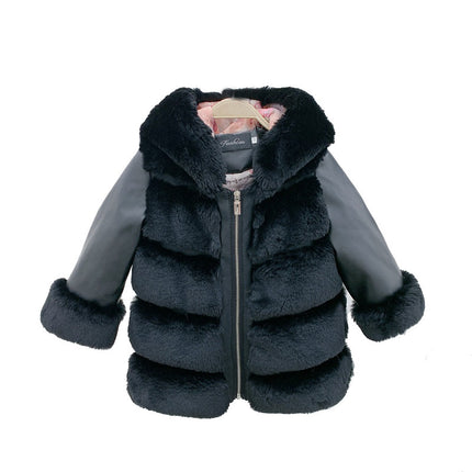 Rabbit Hooded Faux Fur Coat