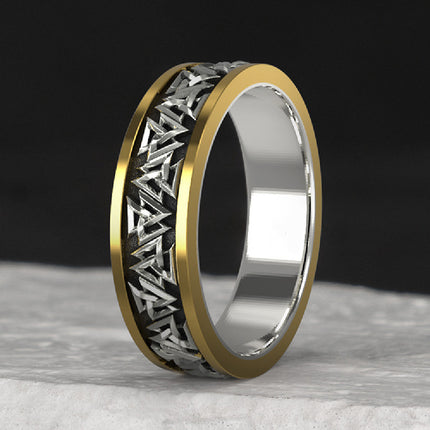 Bague en bronze avec nœud viking en argent 