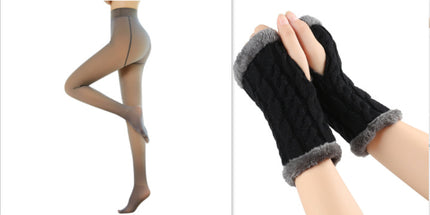 Gants moelleux doublés de polaire, tricotés torsadés, fuites de doigts