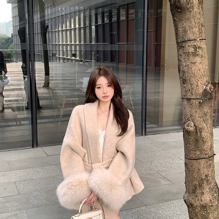 Fashion Plus Size French Elegant Woolen Overcoat
