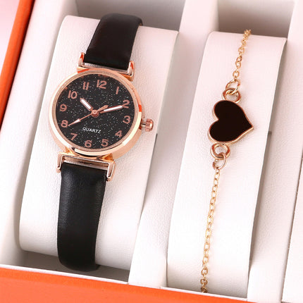 Montre à quartz avec bracelet en forme de cœur