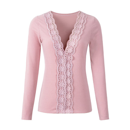 Lace Long Sleeve Slim Fit Top