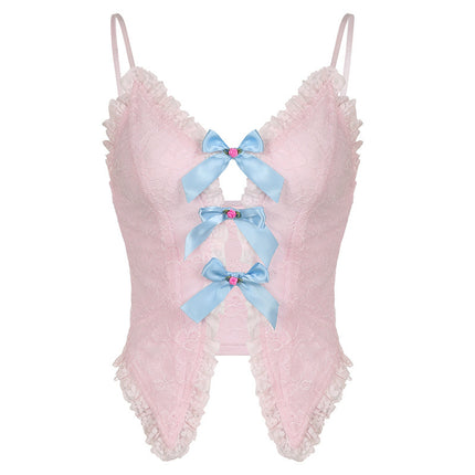Sweet And Spicy Lace Ruffled V-neck