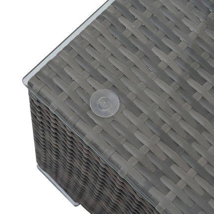Ensemble de meubles de patio 4 pièces avec table en verre trempé
